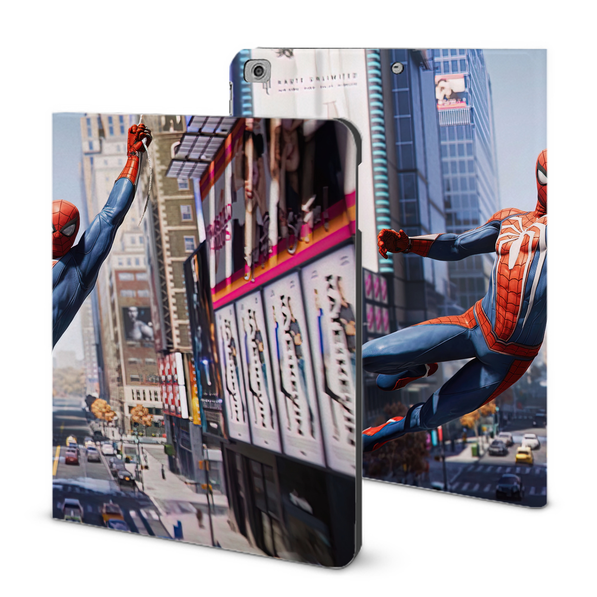 （画像用） Spider Man スパイダーマン IPad ケース ブック型 PUレザー TPU 耐衝撃 軽量 薄型 ペン収納なし 全面保護 IPad 各モデル対応
